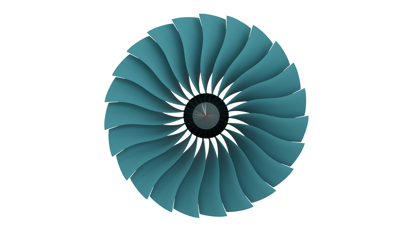engine rotor turbofan 3D Render inventor design Autodesk modeling