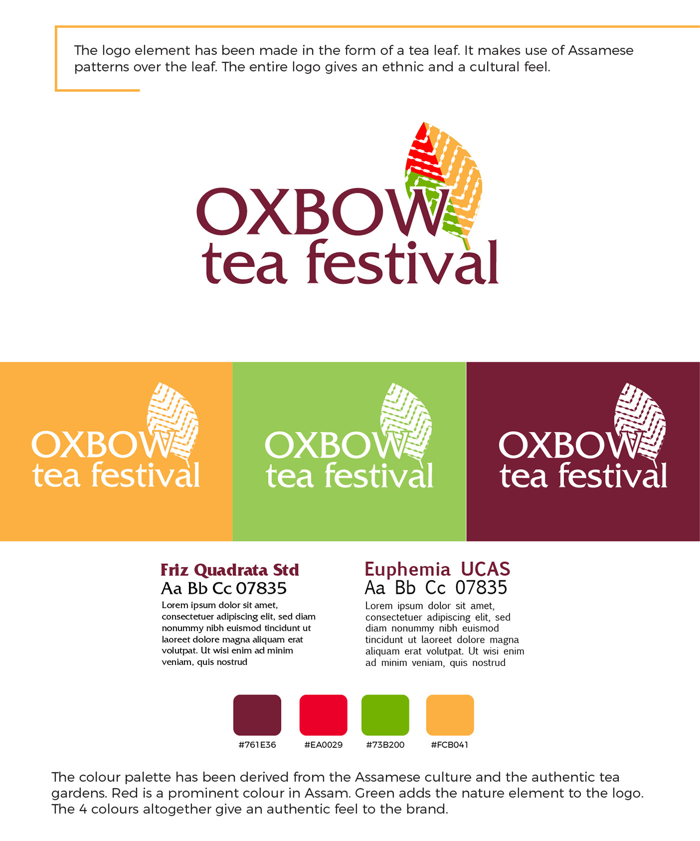 oxbow tea festival tea festival branding branding  Assam tea festival