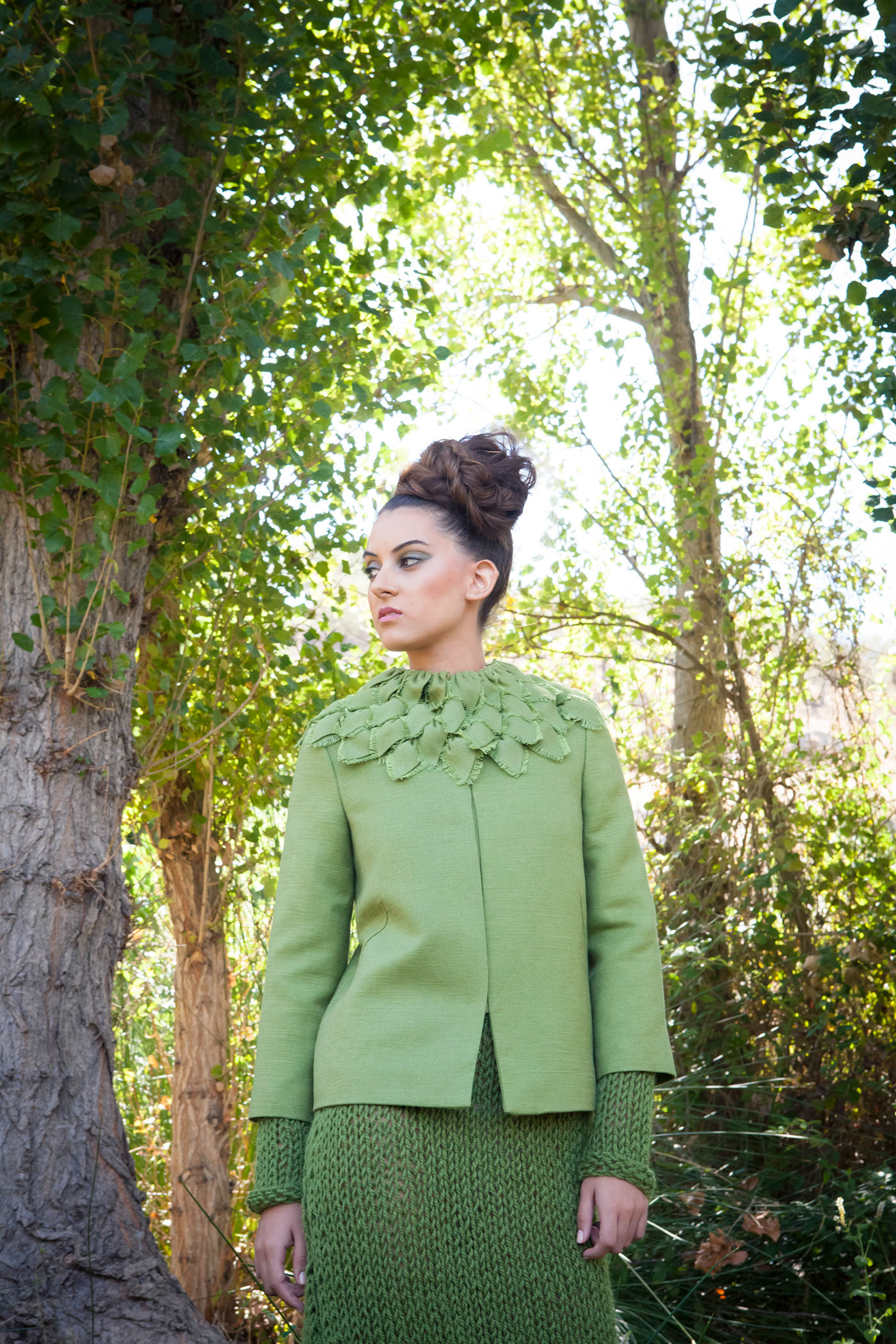 moda Manipulación Textil Fashion  fashion design verde oliva