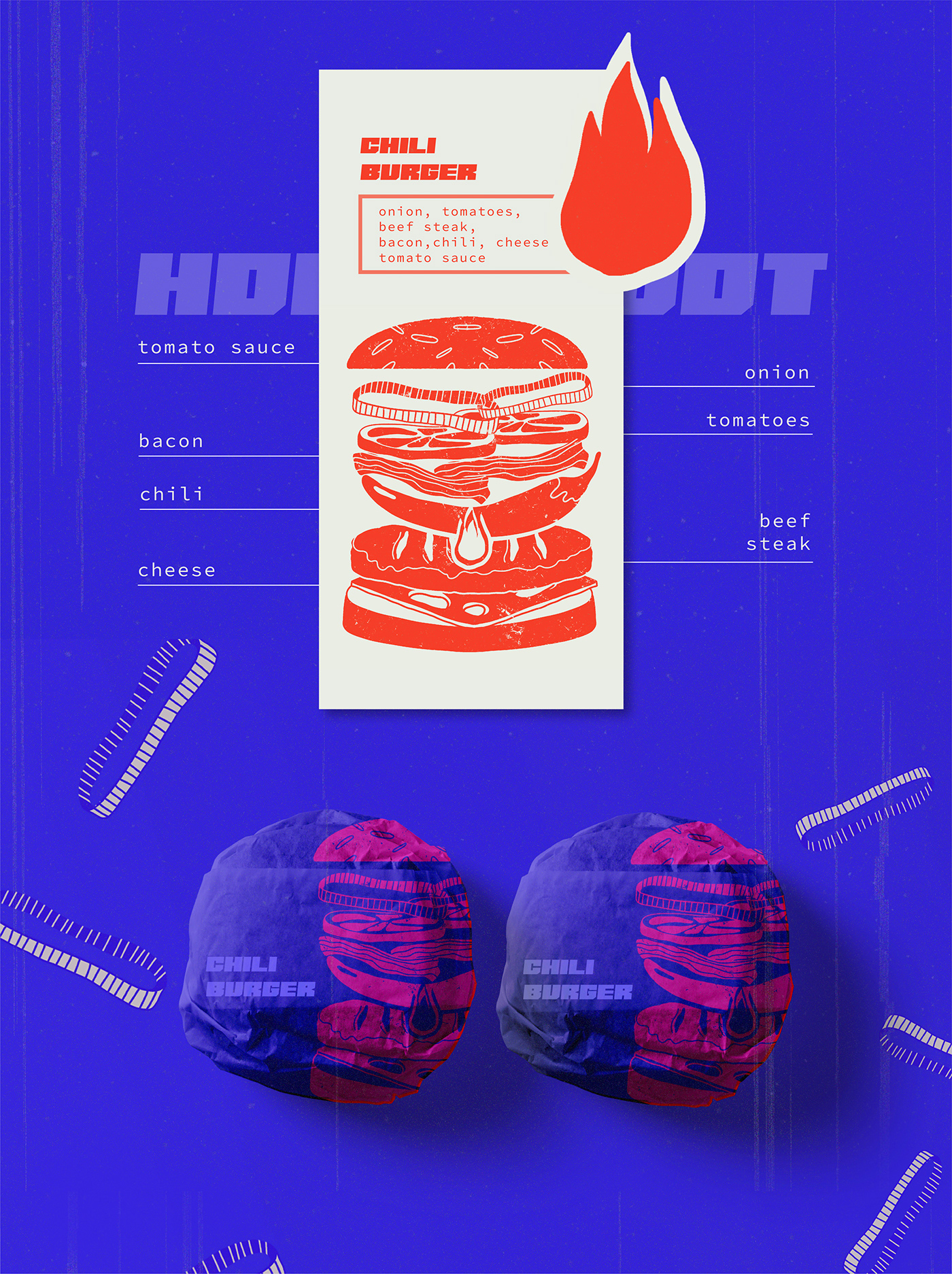 adobe illustrator Adobe Photoshop burger Digital Art  Fast food Food  food illustration graphic design  ILLUSTRATION  menu design
