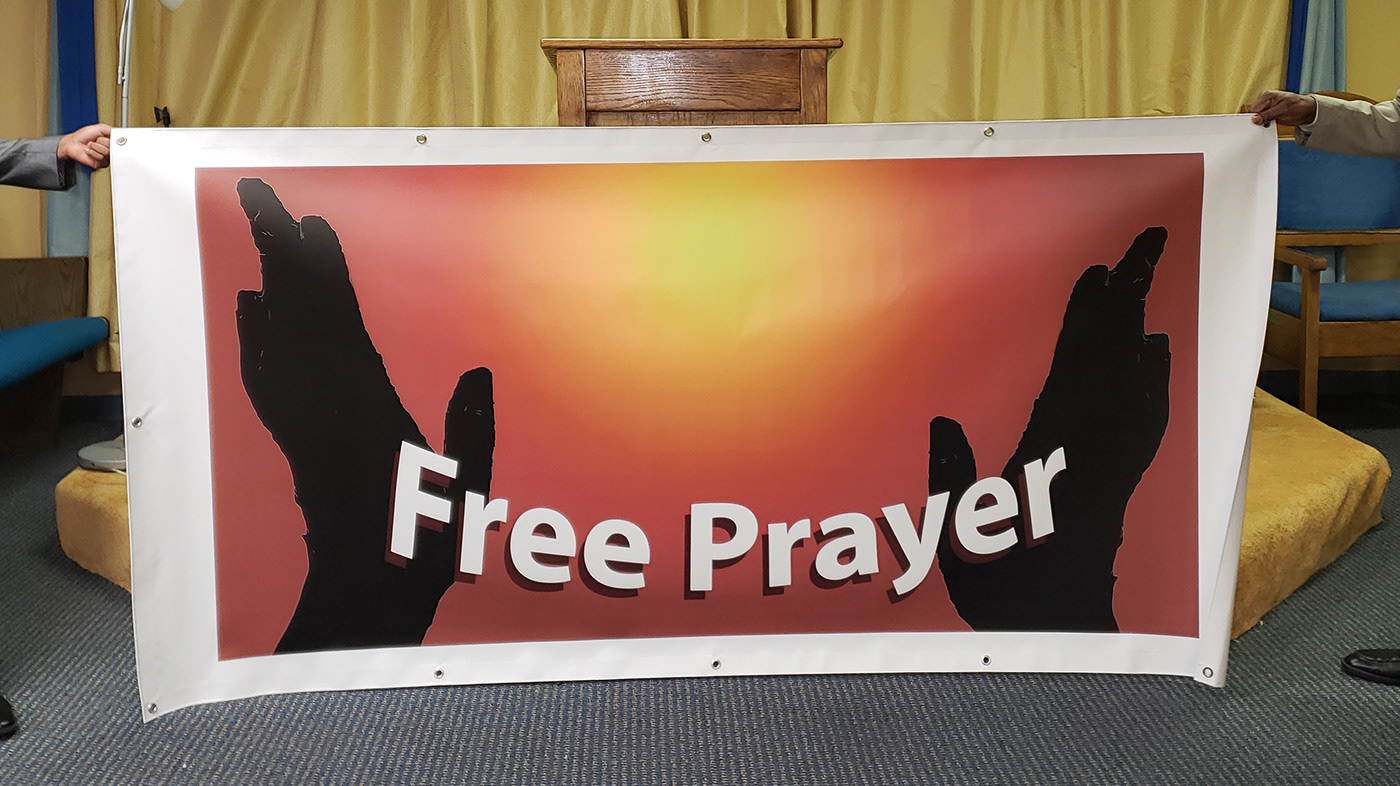 yard banner banner photo prayer church