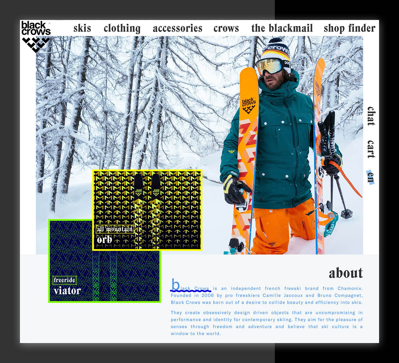 Webdesign ux UI Ski Website homepage branding  Brutalism