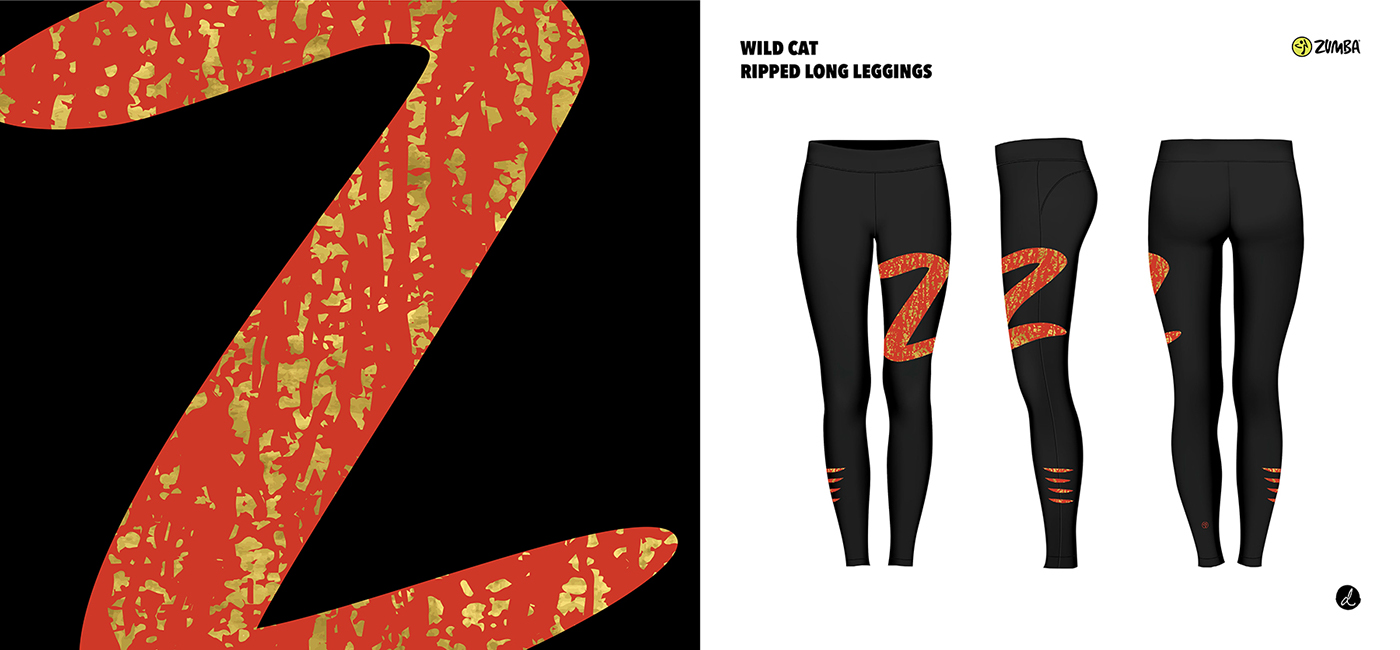 Sportswear active wear zumba leggings tank top animal colorful design DANCE   lion