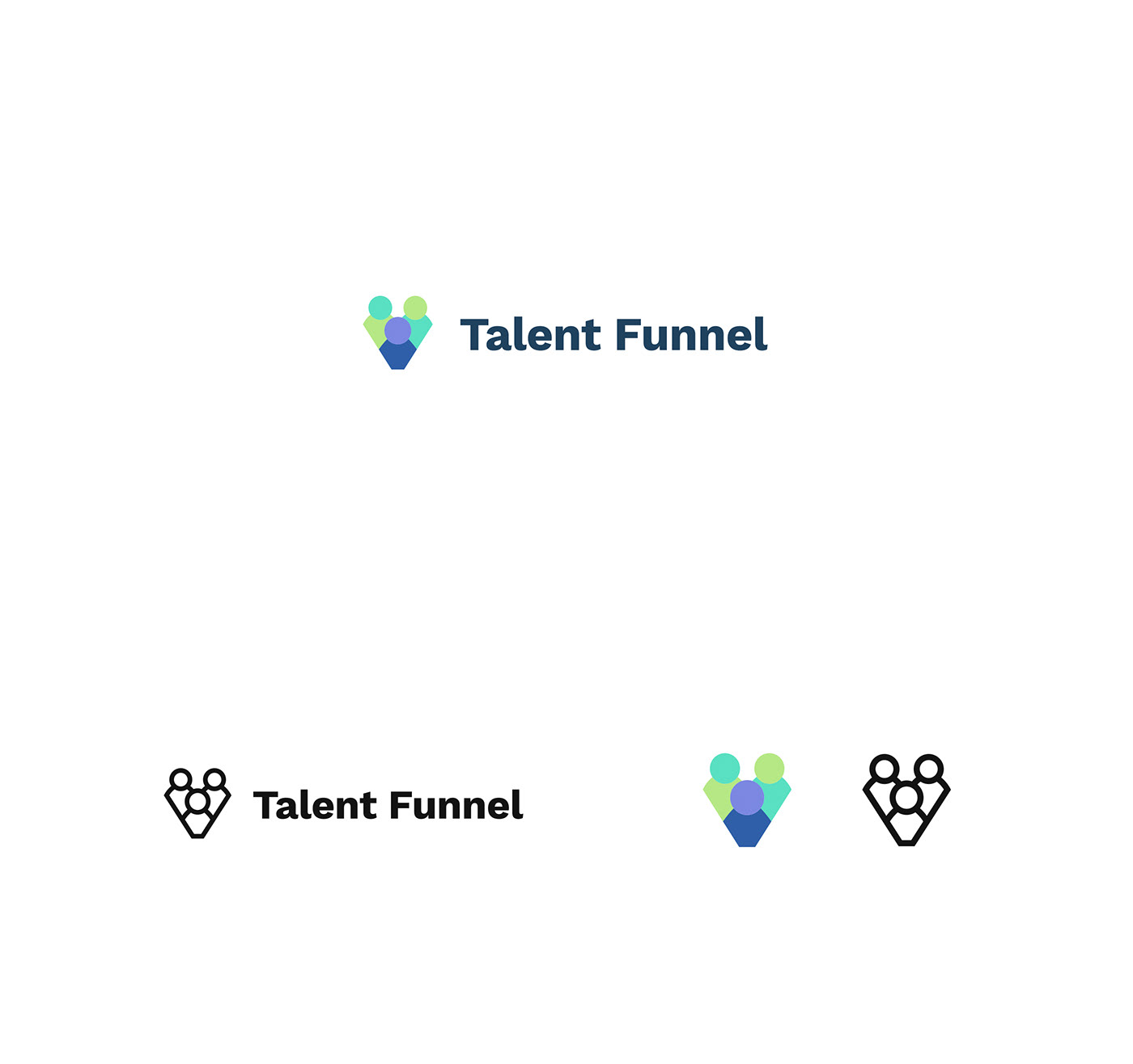 branding  logo people funnel HR system dashboard green blue