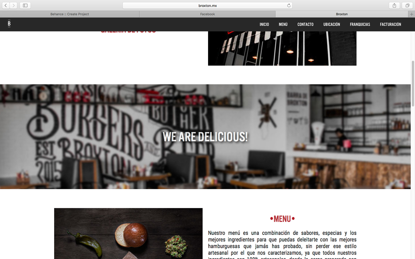 Diseño web Web broxton burger