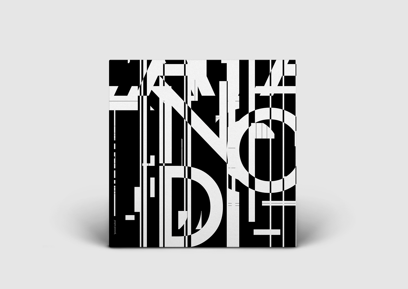 paranoid android Thomé york typo Glitch Radiohead vinyl poster Typorama black White graphic Futura geometric