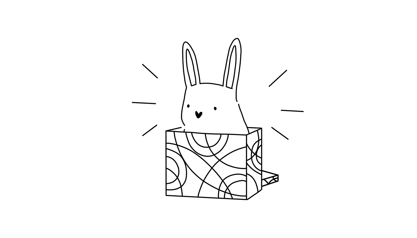 birthday card bunny illustration cartoon cute illustration Drawing  ILLUSTRATION  photoshop postcard sketch whiteblack