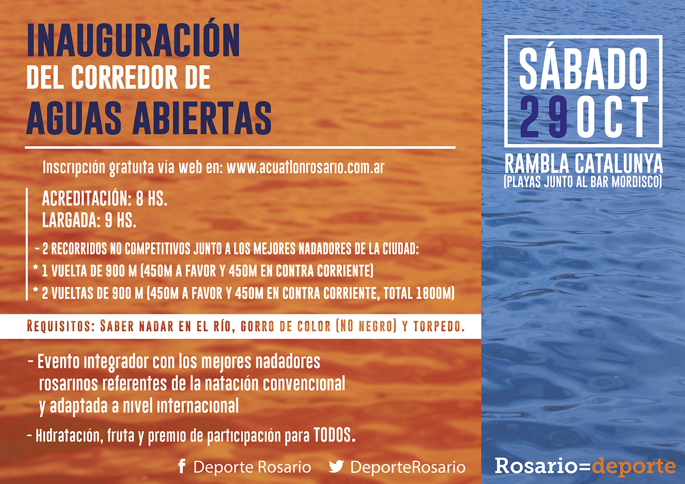 design diseño rosario argentina natacion santa fe flyer afiche Municipalidad Rosario