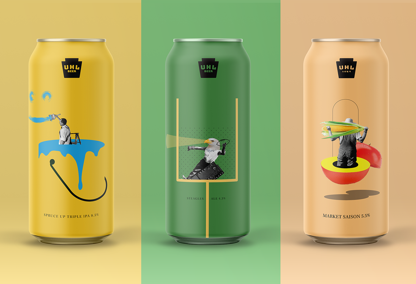 beer craft beer Packaging brewery collage bright colors