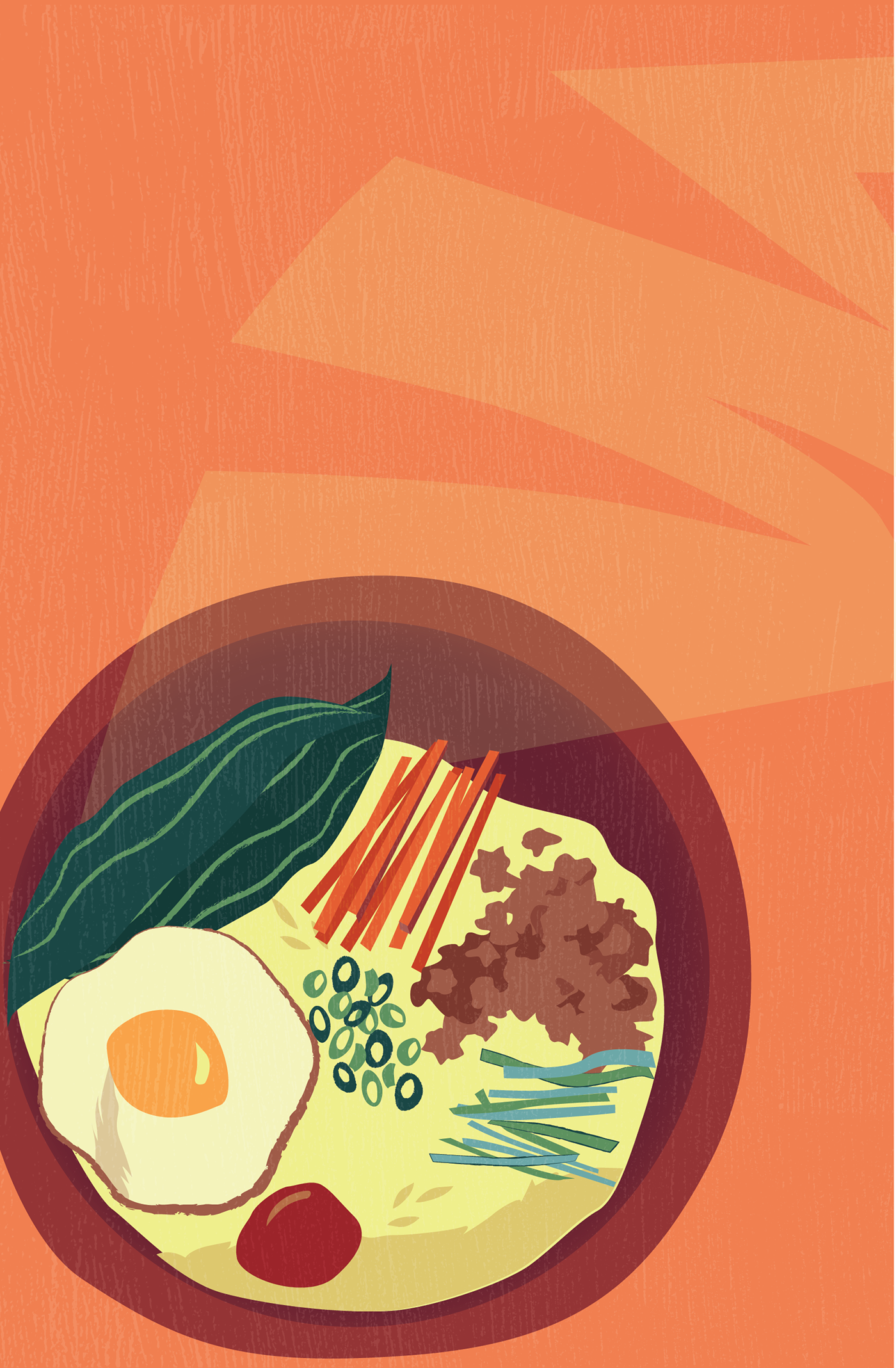 Food  ILLUSTRATION  vegetables bibimbap cooking Illustrator