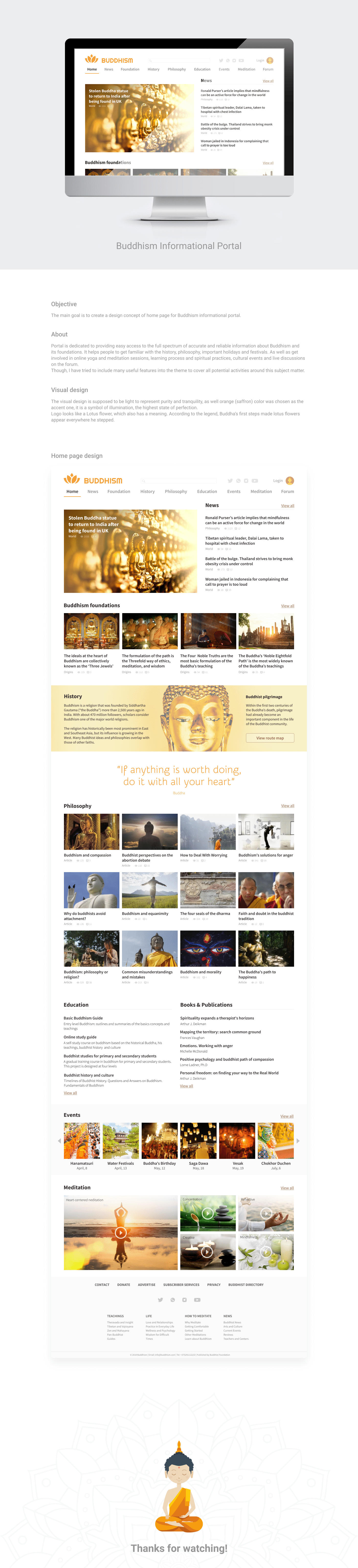 UI ux design Web buddhism religion internet page flat graphics trend