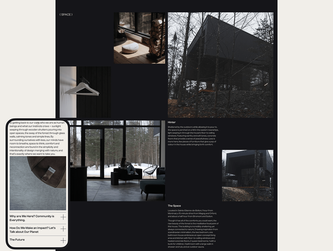 Website UX design ux/ui after effects glamping hotel Sustainability landing page ux