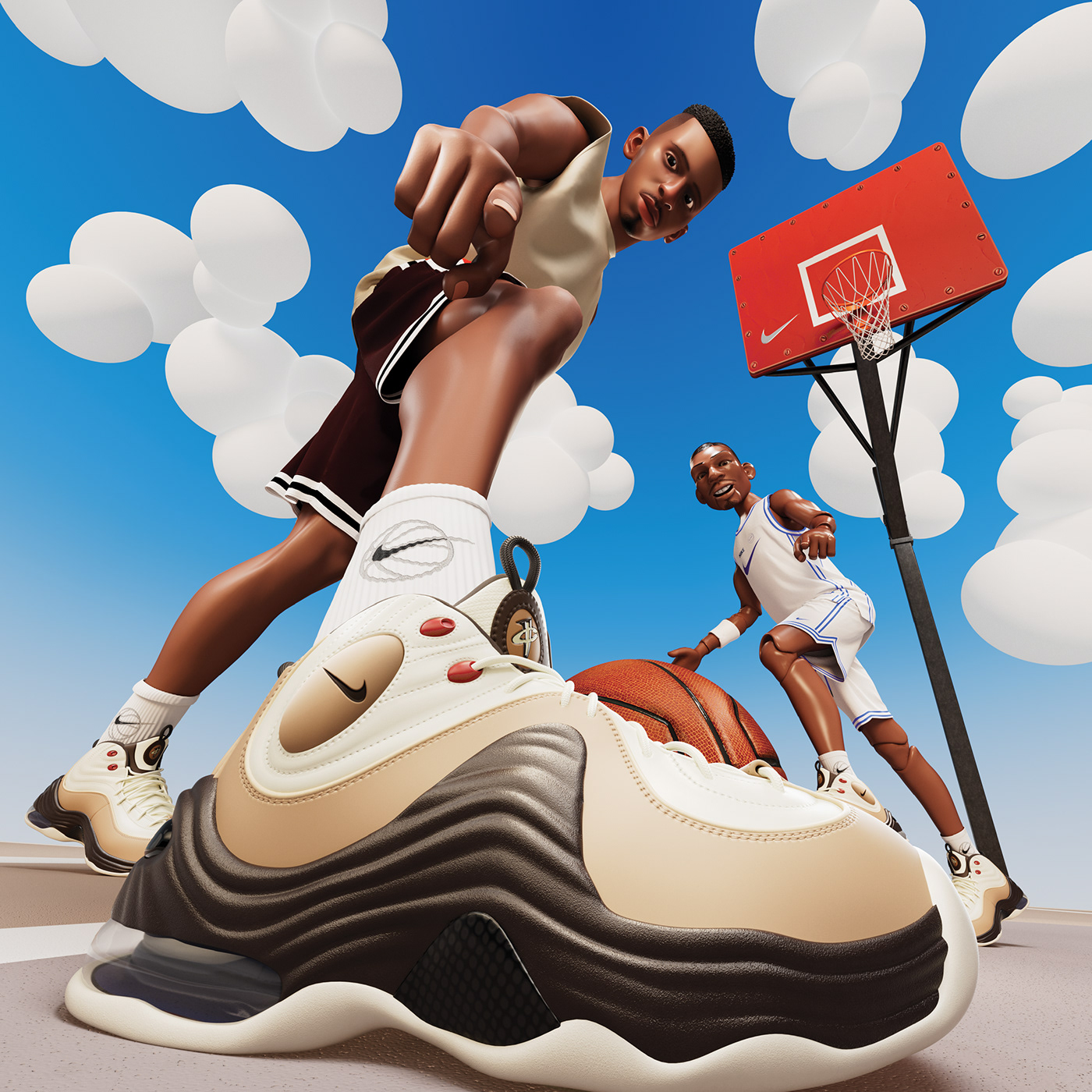 Nike 3D animation  social media character animation sneakers nike air Advertising 
