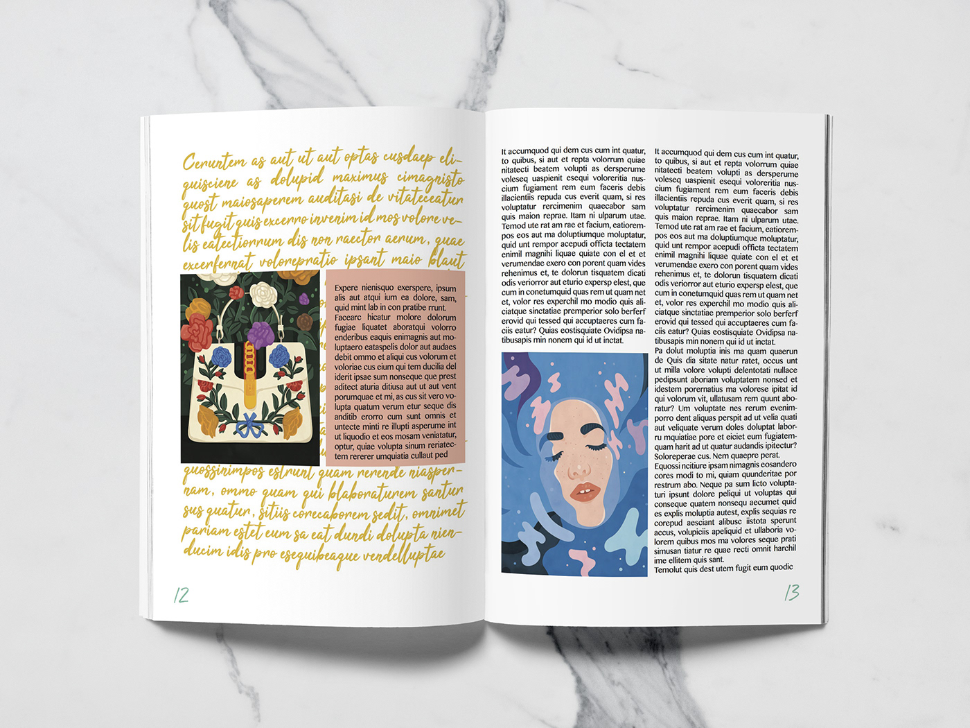 mise en page InDesign magazine graphic art student