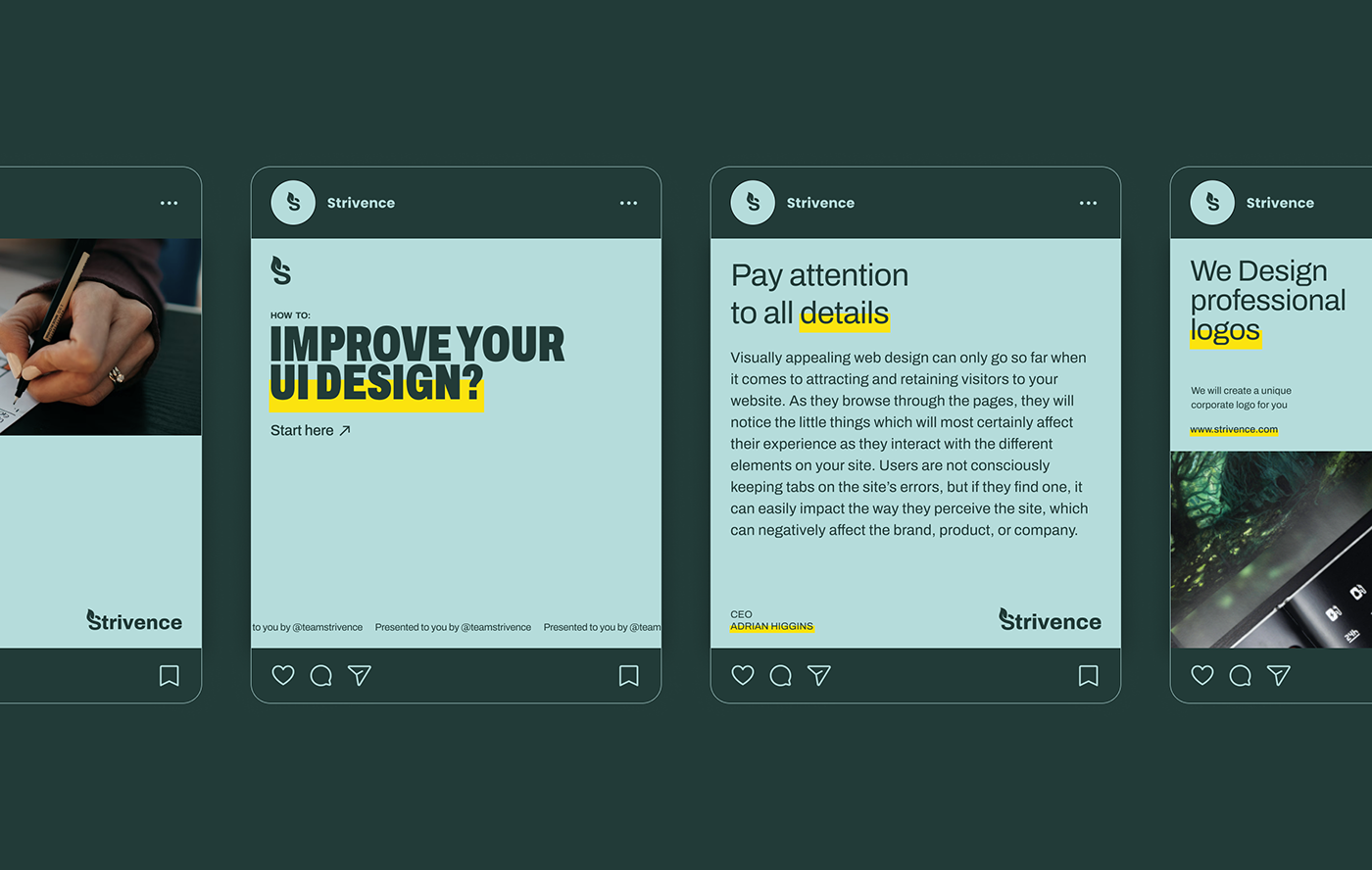 agency branding  Figma interactin Interface lab Logotype strivence visual identity Web Design 