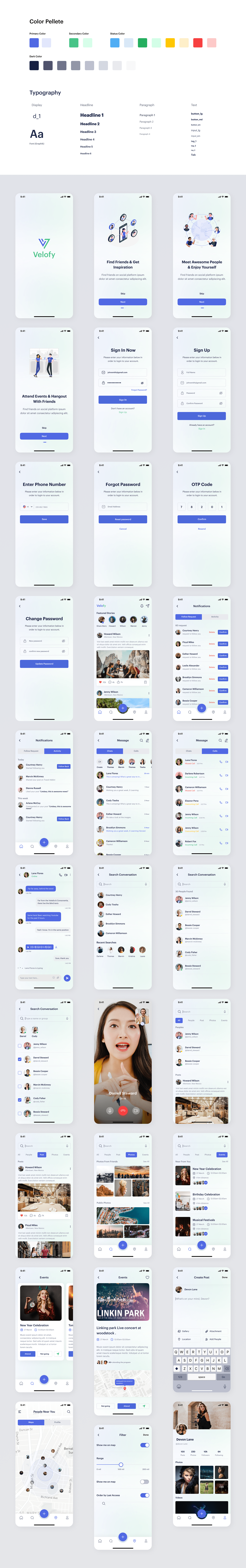
UI UX design for Social Media Mobile App
with Clean UI 
