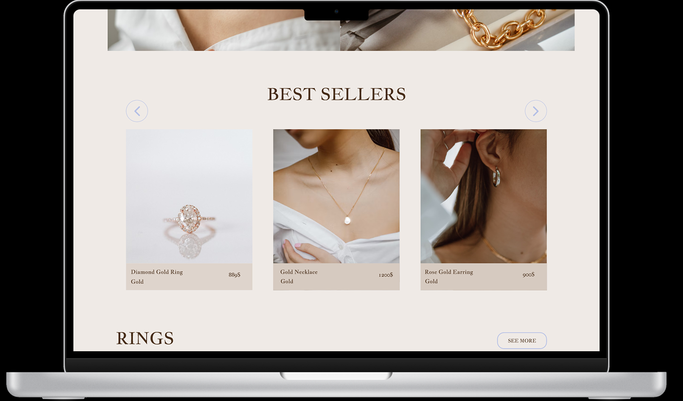 eCommerce design UXUI design Ecommerce shop catalog jewelry Web Design  Luxury Design Web jewelery website