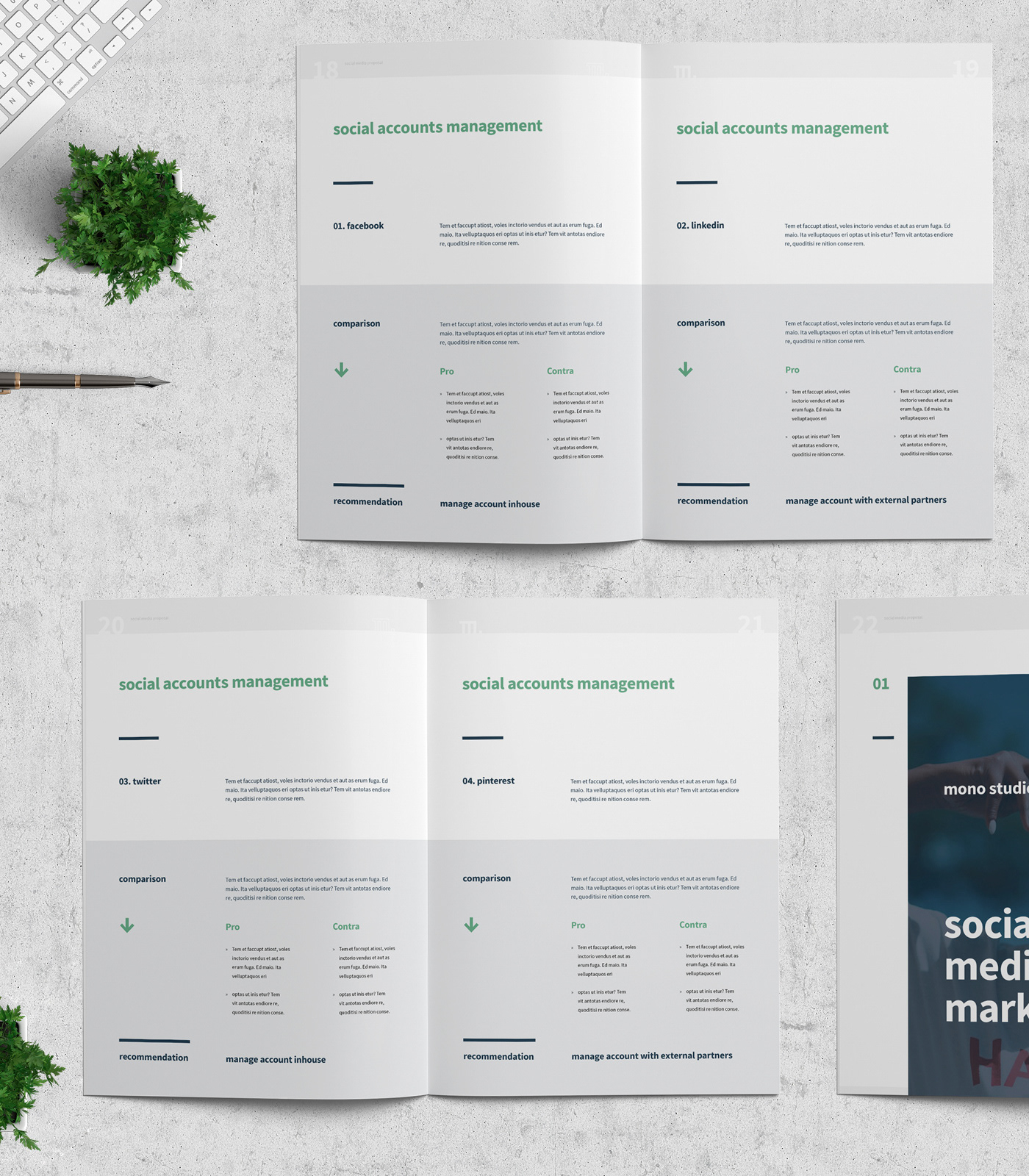 media social Proposal design trends facebook instagram networks manual agency