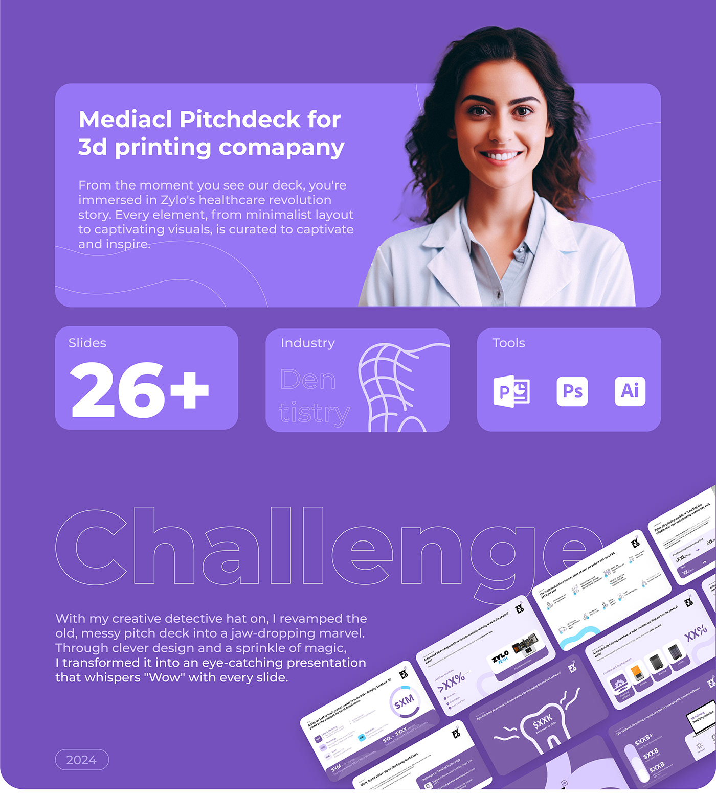presentation Powerpoint presentation design slides pitch deck ai medical Health UI/UX PPT
