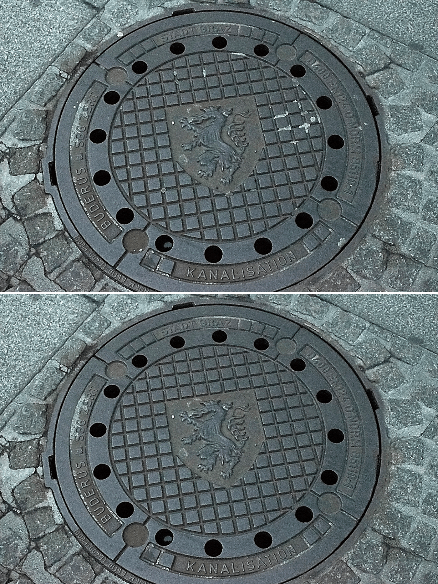 Before and After cover manhole sewer