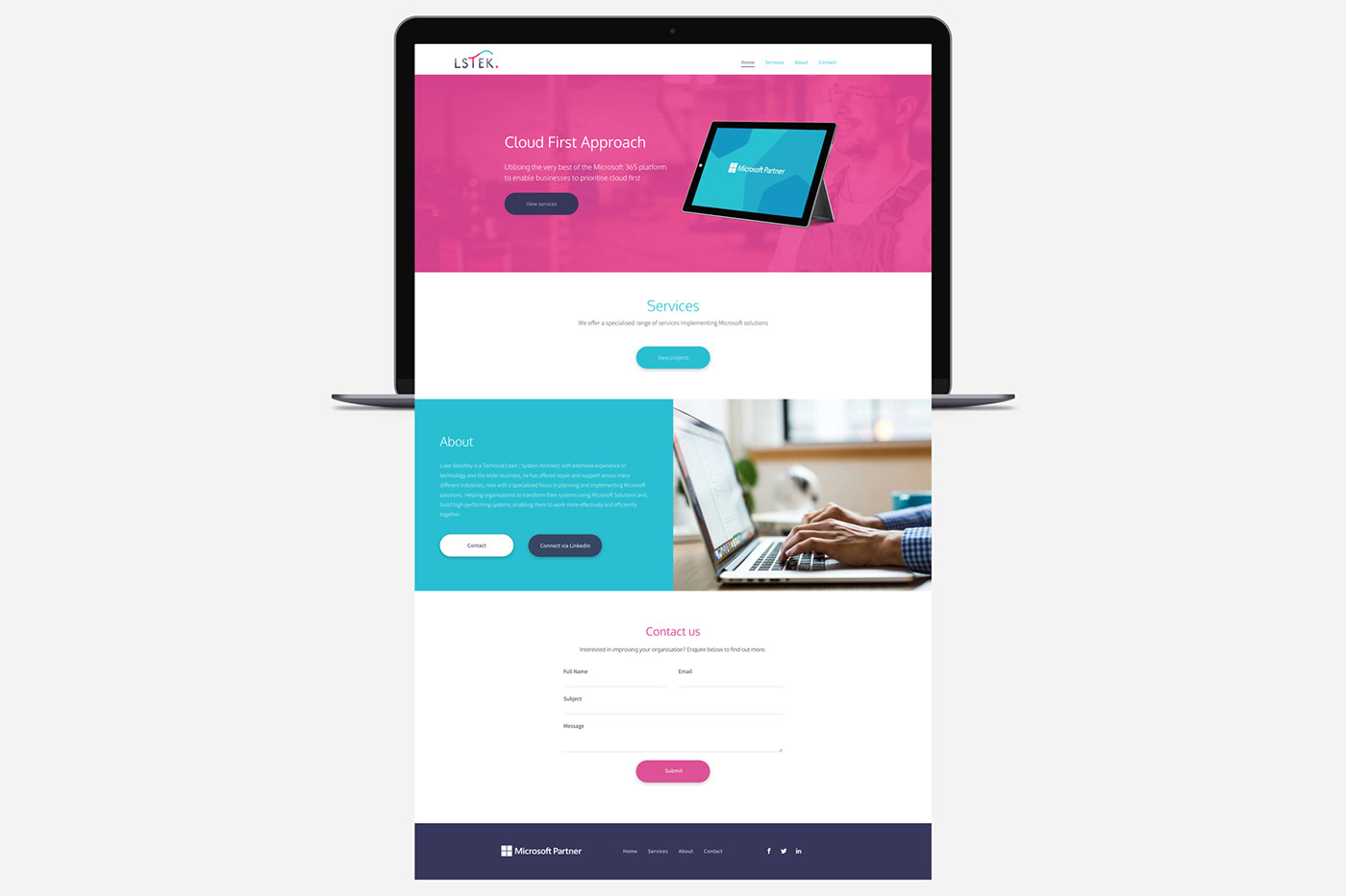 IT Website pink teal Website Design