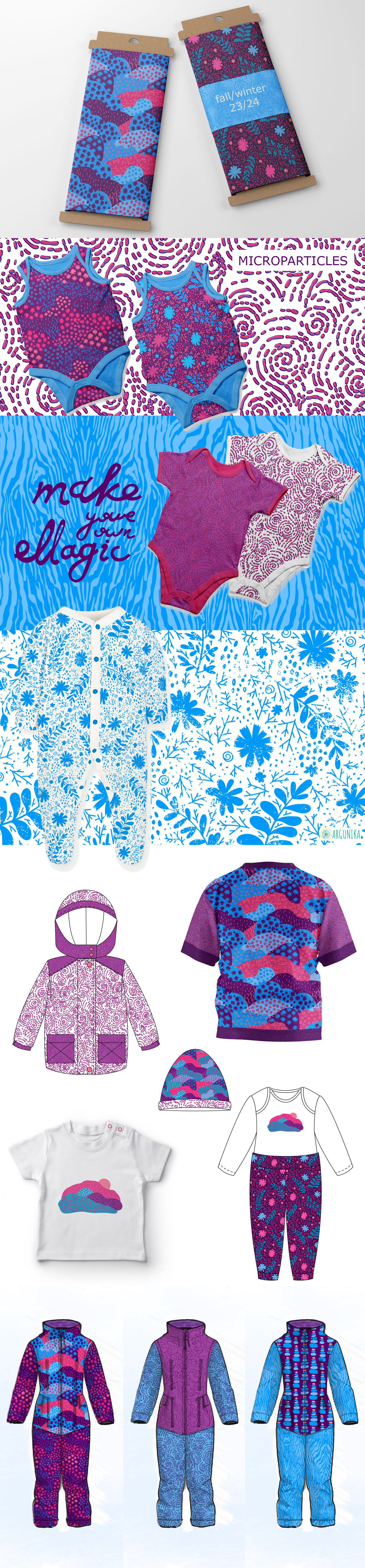 Fashion  garden kids apparel lettering particles Stationery surface pattern design textile vector winter flowers