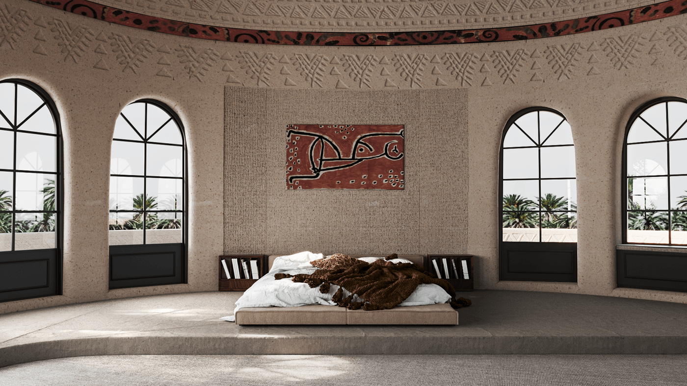 cozy interior design  visualization architecture archviz Nubian house wood nubia
