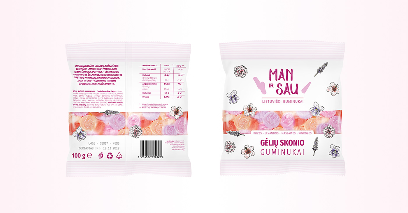 Packaging Sweets branding  study project products Candy pastel floral Food  graphic design 