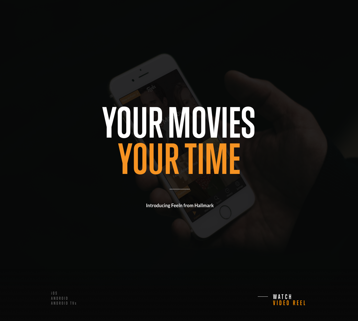 movie ui  Streaming dark ui iOS App iOS UI material design 3d mockup orange STRV strvcom Movies TV shows orange UI movies app