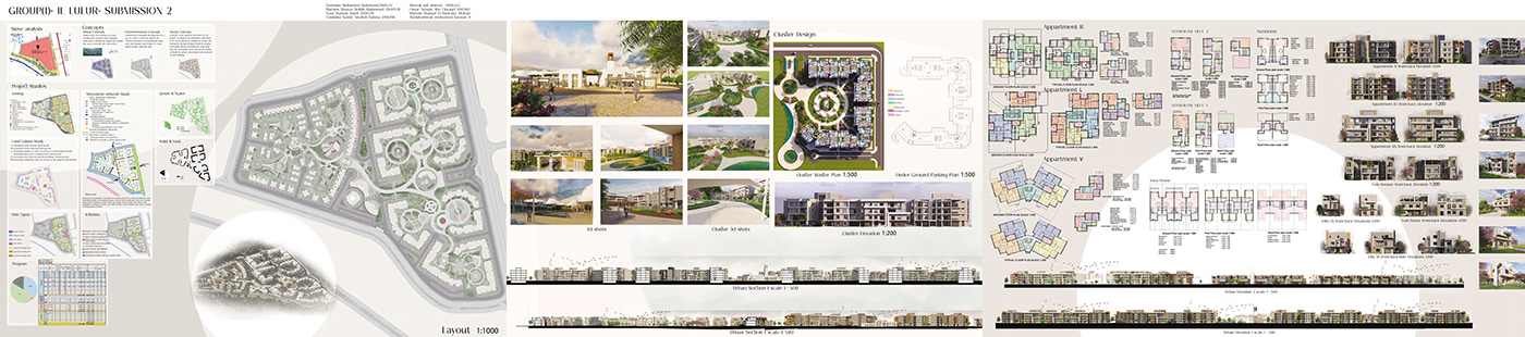 housing architecture modern visualization Landscape residential planing Urban Design residential complex building