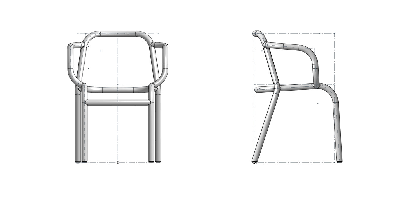 aluminum chair furniture galvanized industrial design  product design 