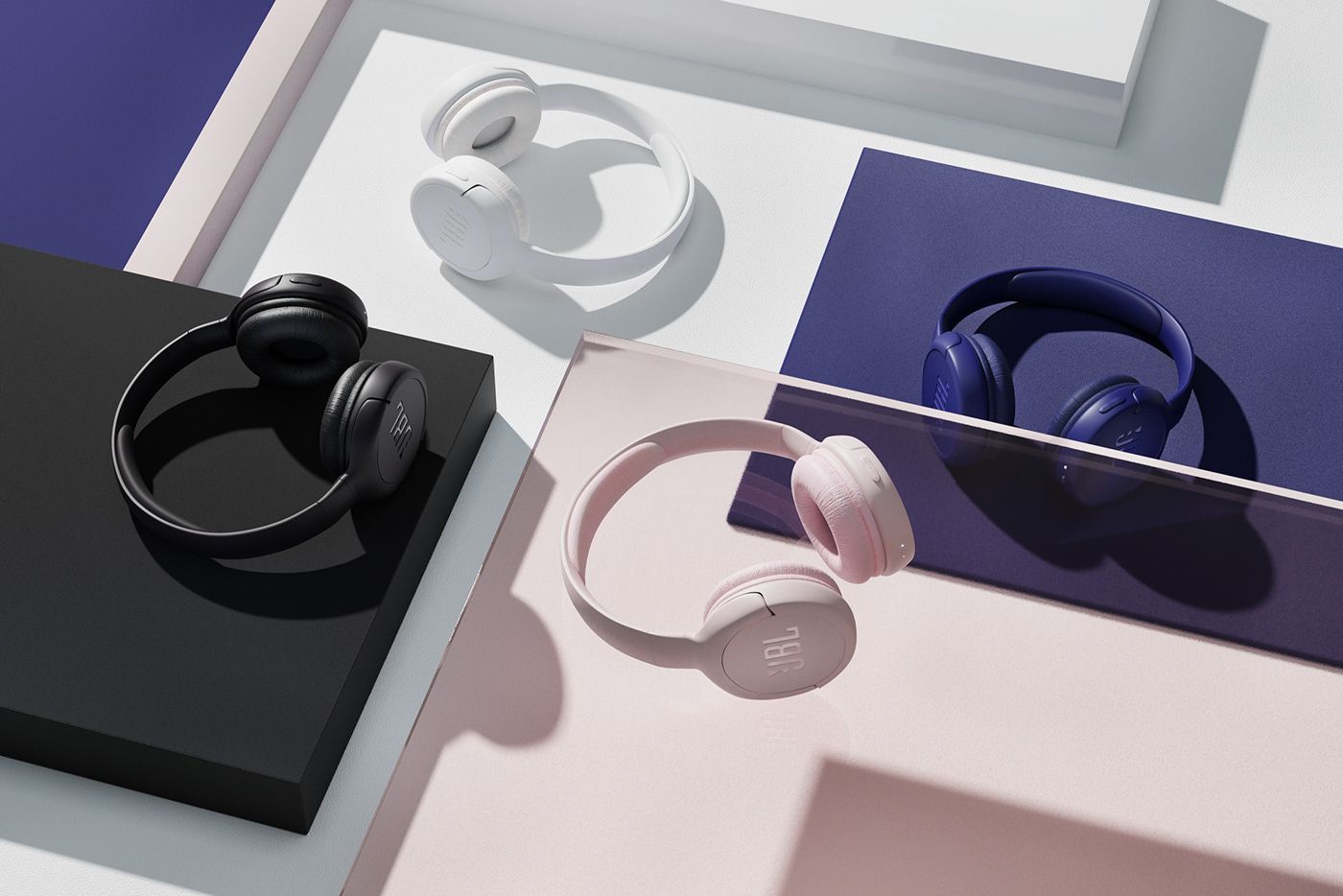 3D bright CGI color headphone headphones jbl minimal product design  still life