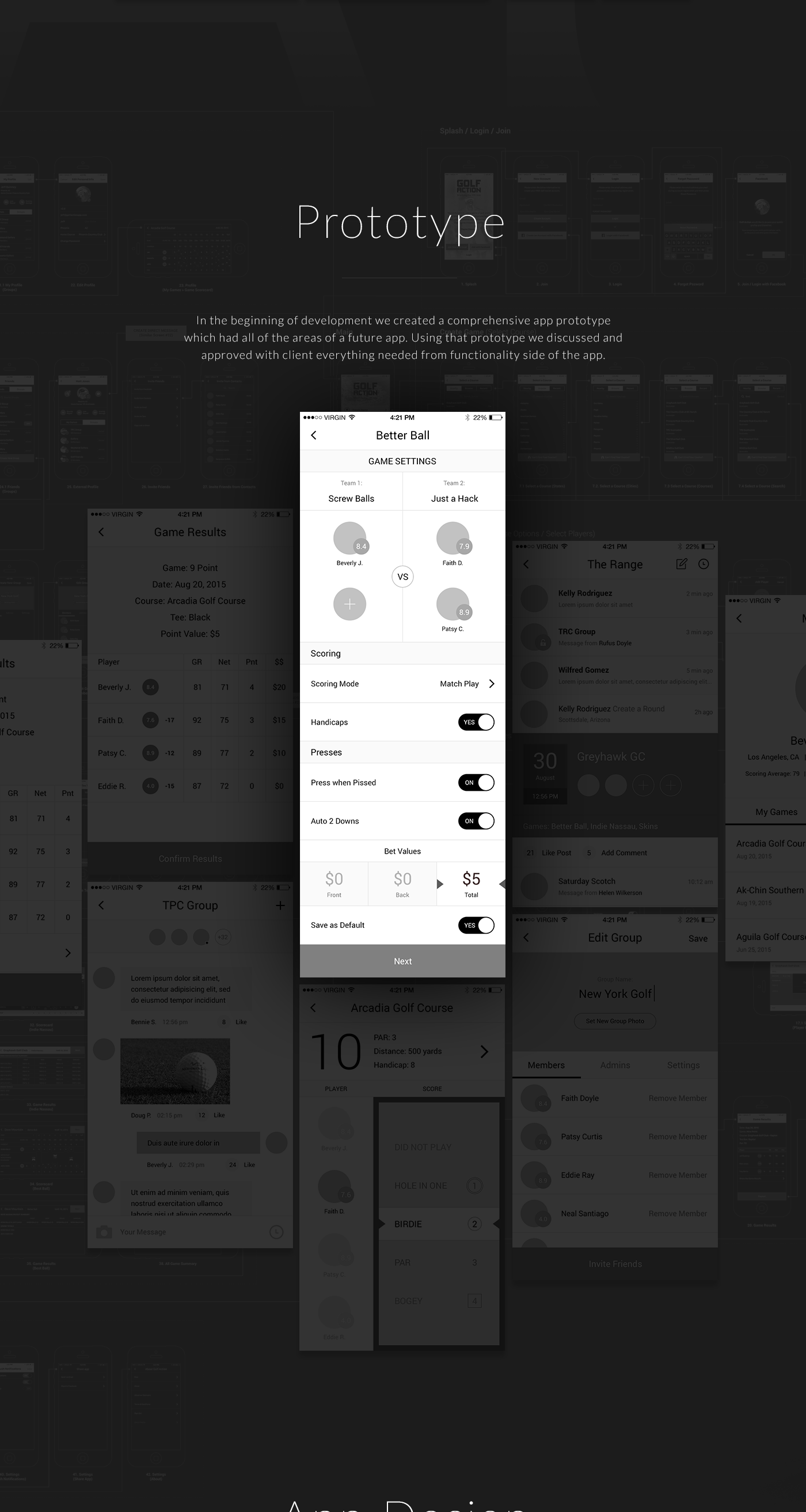mobile app UI ux ios golf golfplayer social prototype
