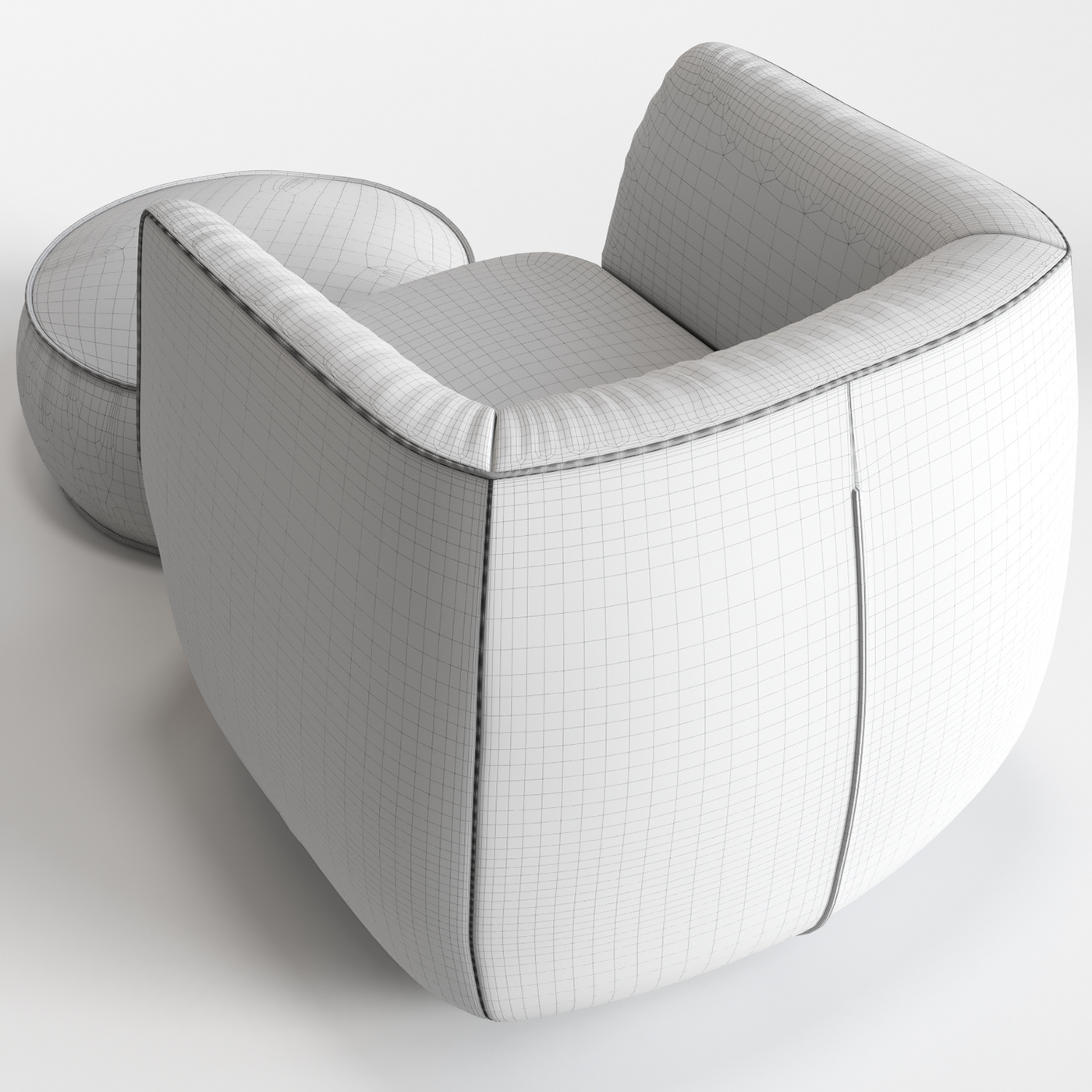 visualization 3d modeling 3ds max corona armchair 3D Render padded stool skdesign