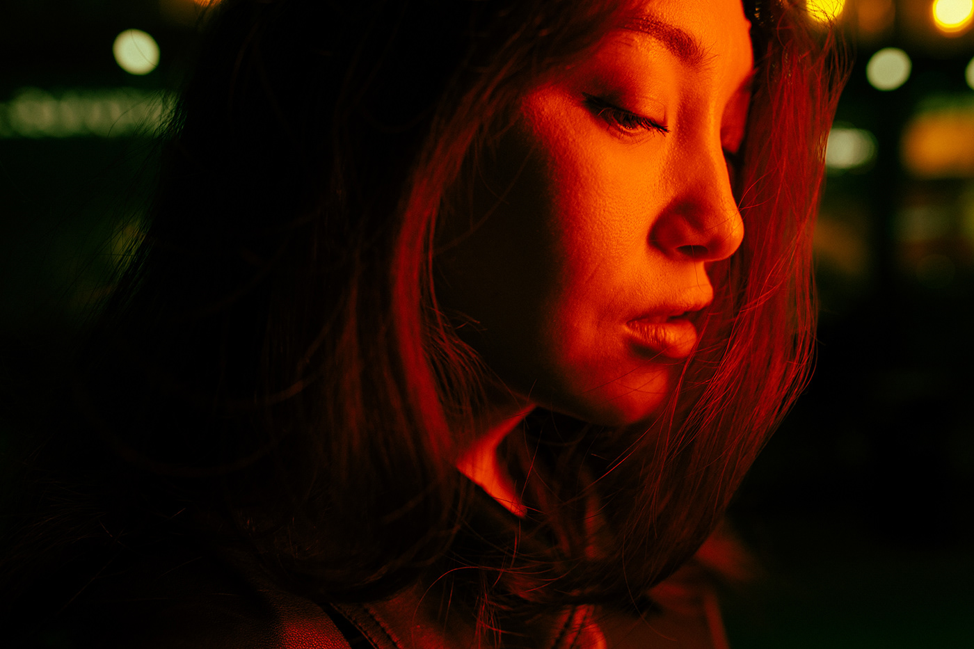 night photography night portrait street photography asian woman portrait Photography  portrait lightroom photoshoot Street Light