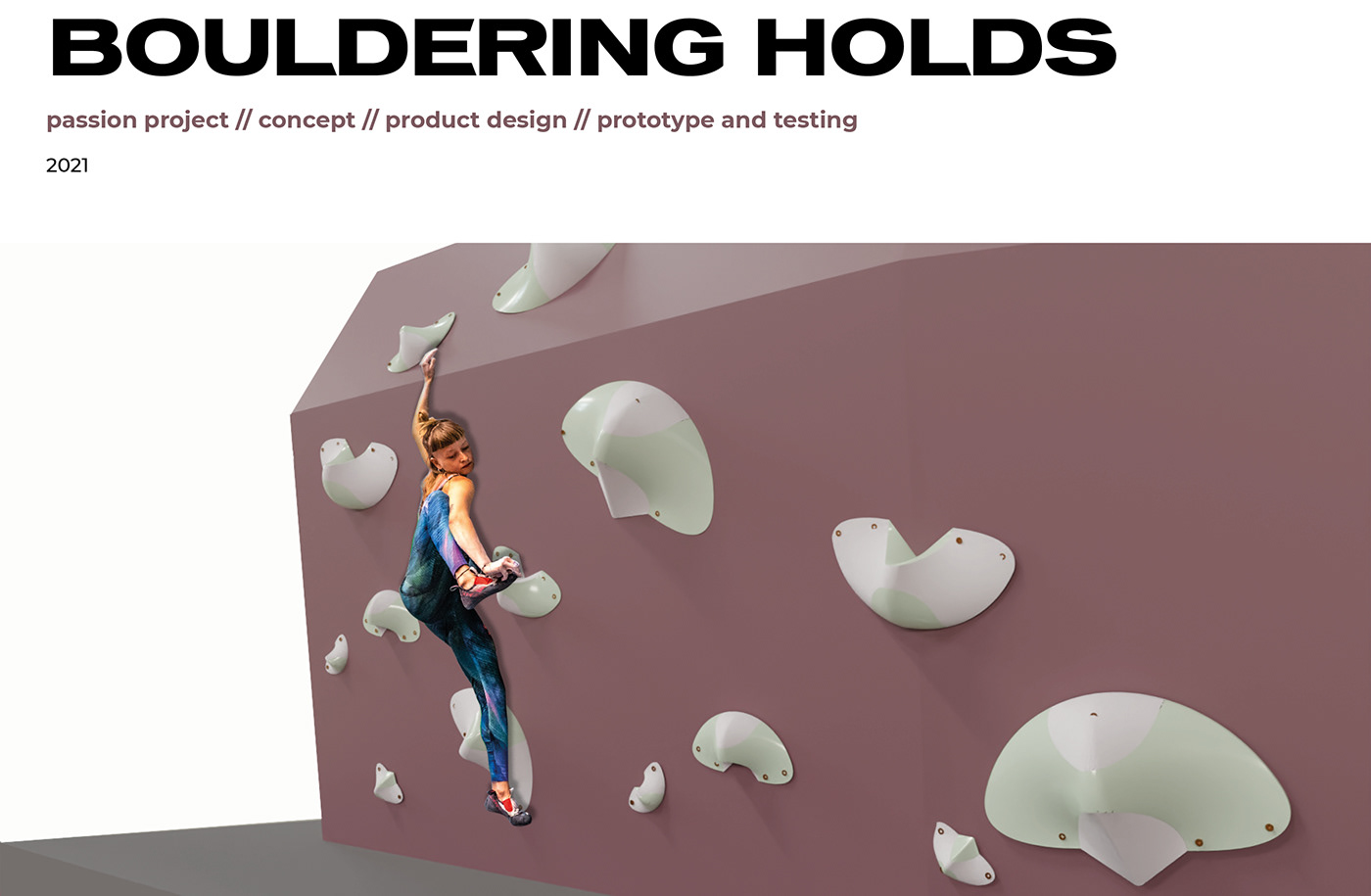 bouldering climbing 3D prototype concept art polyurethane