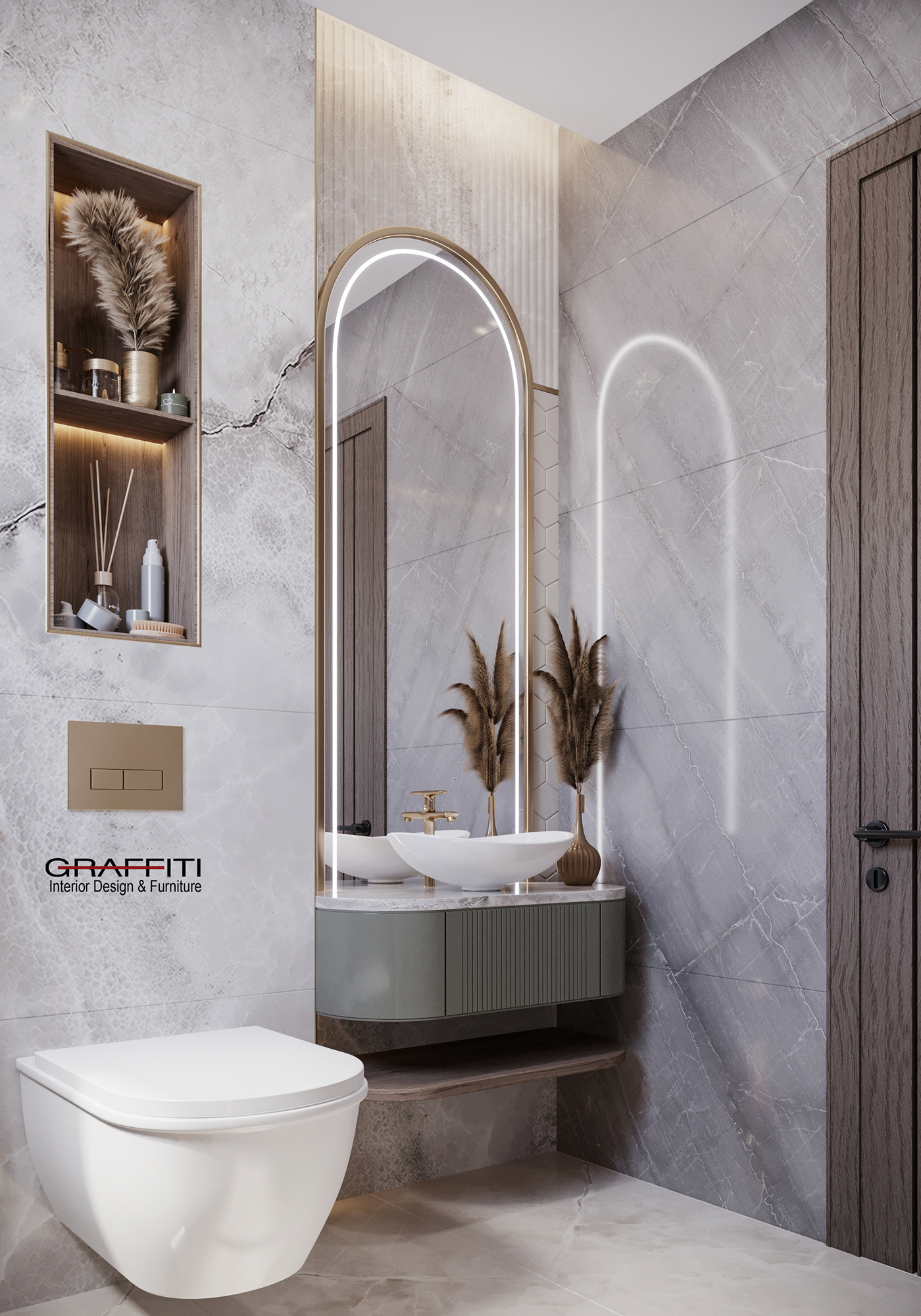 Interior modern luxury apartment interior design  bathroom design bedroom Render visualization