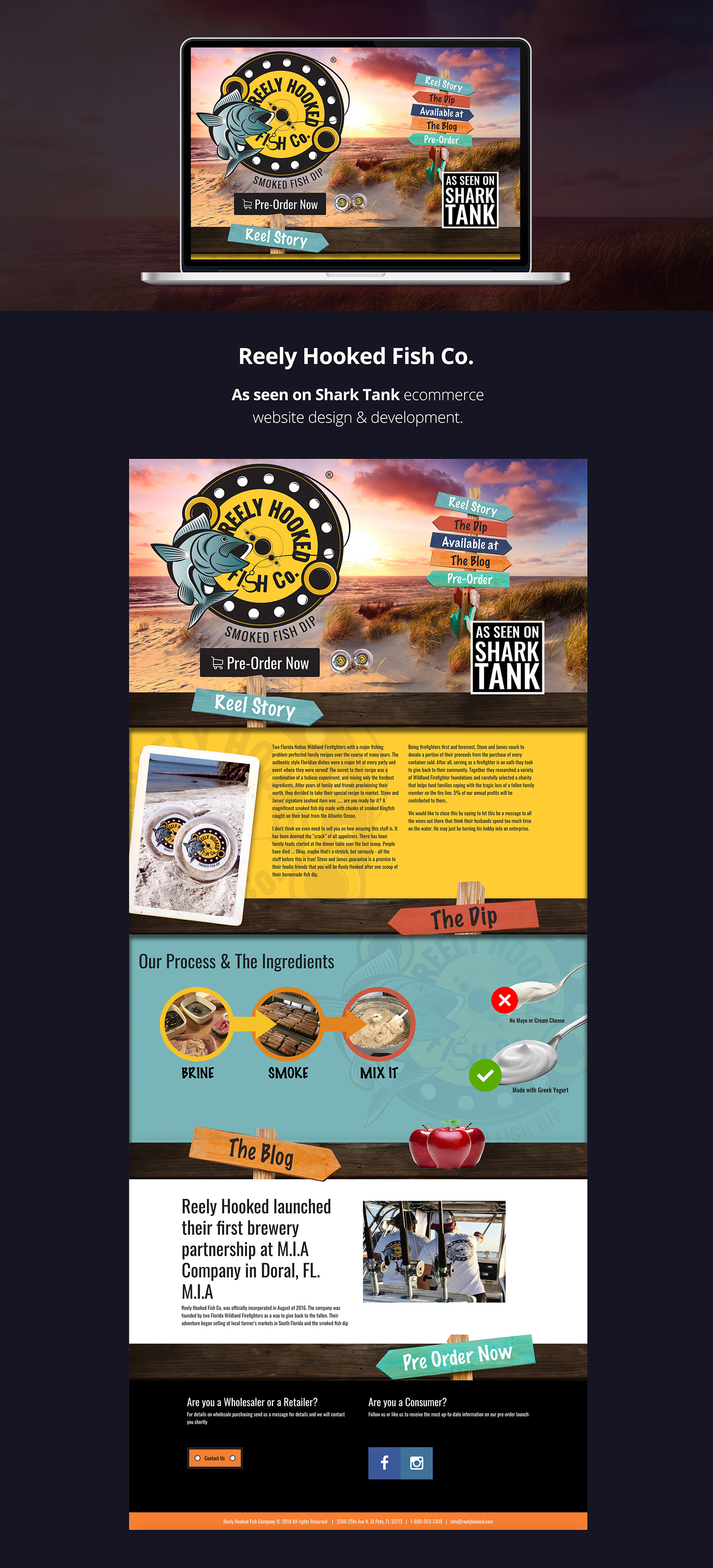 fishing fish dip Shark Tank Ecommerce web developement Web Design  UI/UX graphics Photography 
