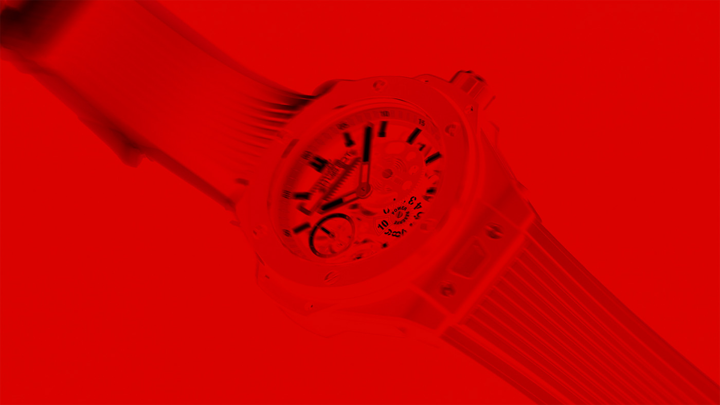 Advertising  animation  art direction  design flat color hublot motion time visual identity watch