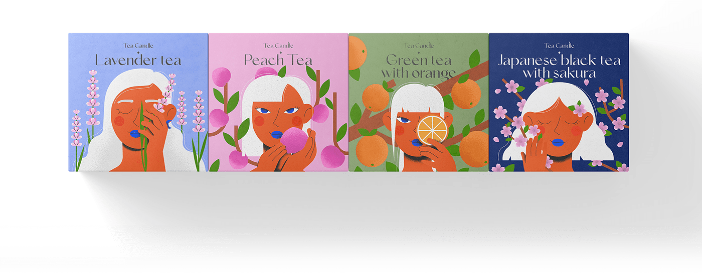 candle design fruits ILLUSTRATION  Packaging tea
