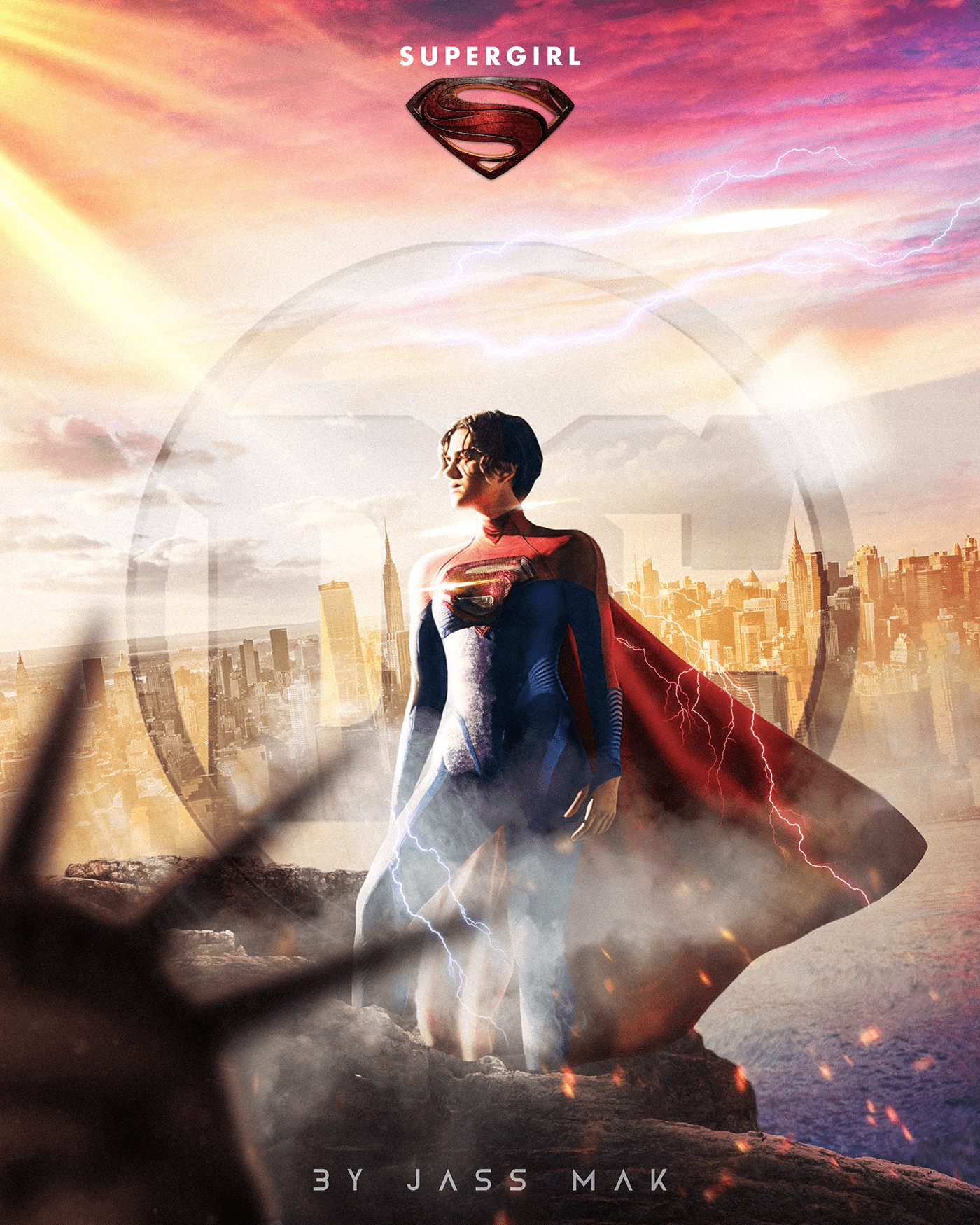 photomanipulation photoshop movieposter TheFlash Supergirl superman posterdesign movieart fanart
