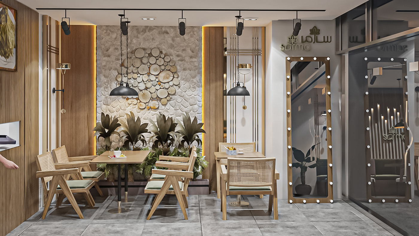 3ds max interior design  modern Render visualization vray Saudi Arabia تصميم Oman مطعم
