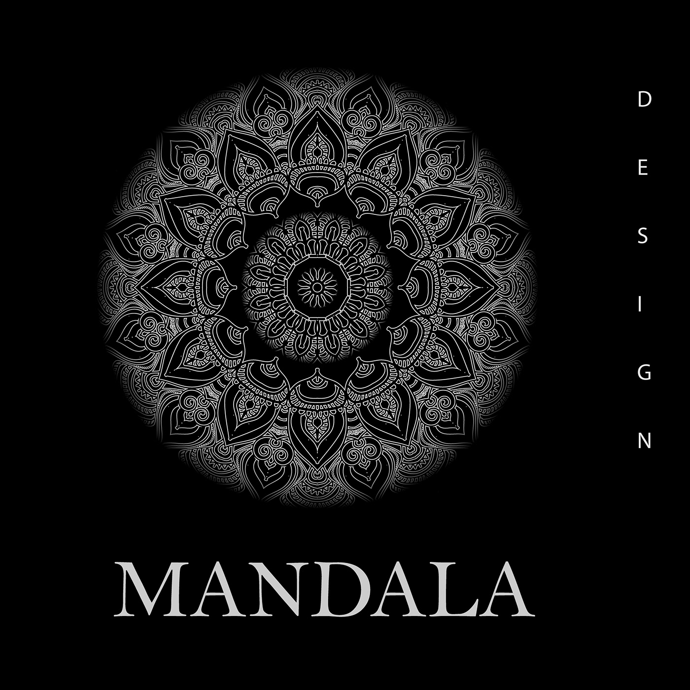 black design Mandala template White