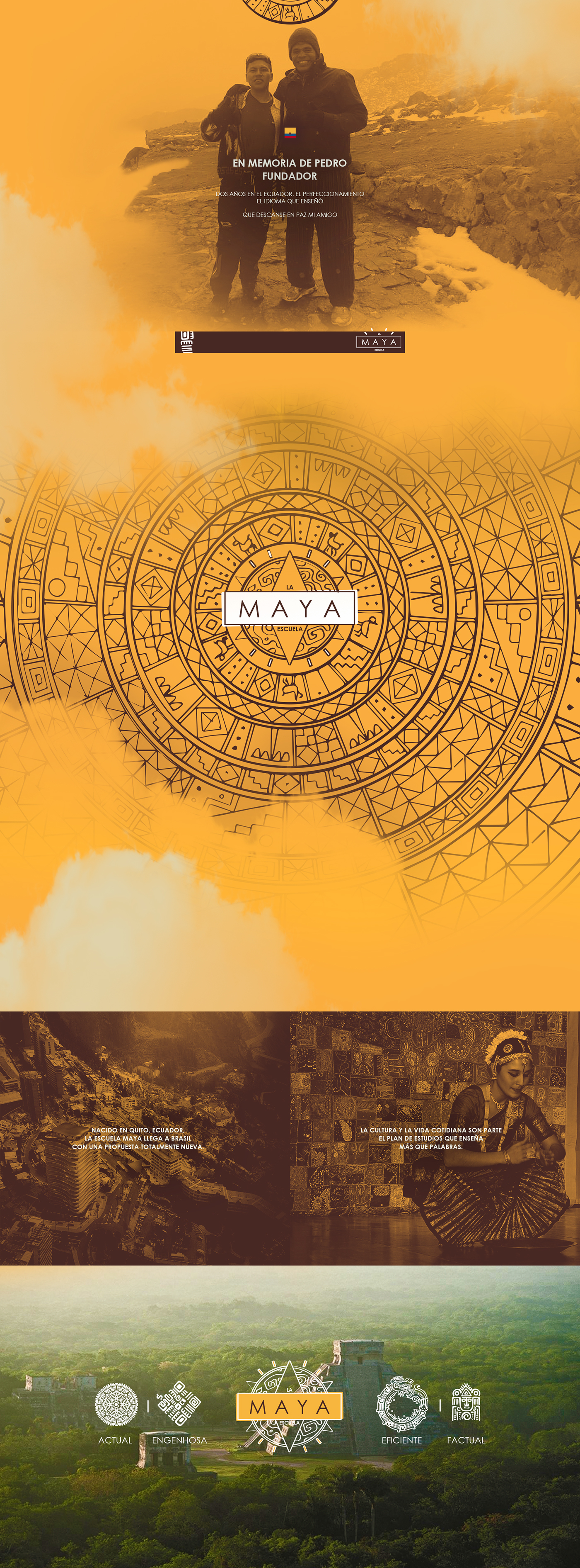 Maya mayan escuela idioma espenhol escola logo creative