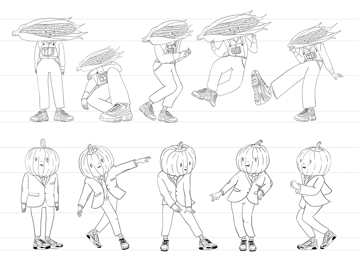 Character design  DANCE   gif ILLUSTRATION  vegetables animated gif cartoon character illustration digital illustration graphic design 