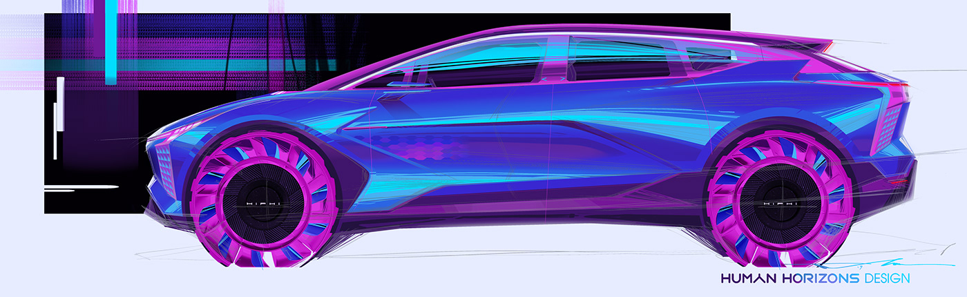 HiPhi HiPhi 1 Human Horizons car design Electric Car electric vehicle concept car exotic car luxury car Cyberpunk