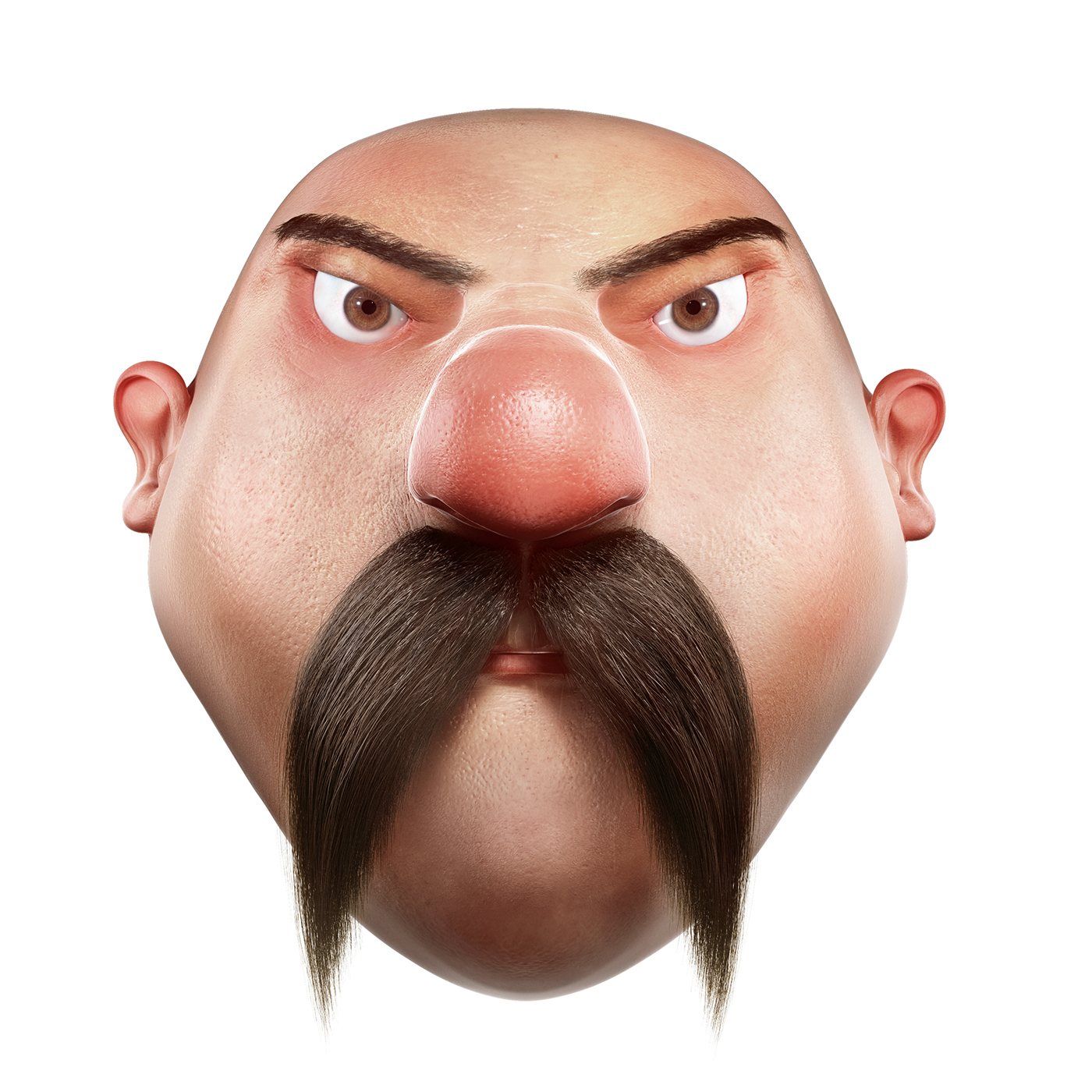 Character cartoon caricature   head face funny 3D skin
