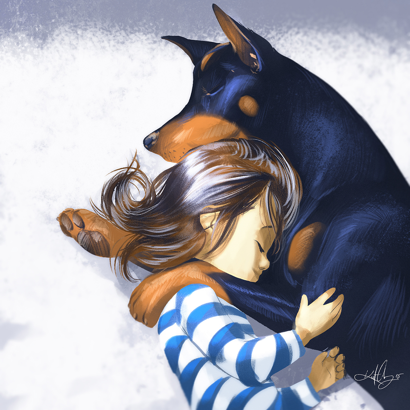 cutie The Beast art lighting dog Pet animals cute little girl sweet adorable sleepy animal love sketch dobermans