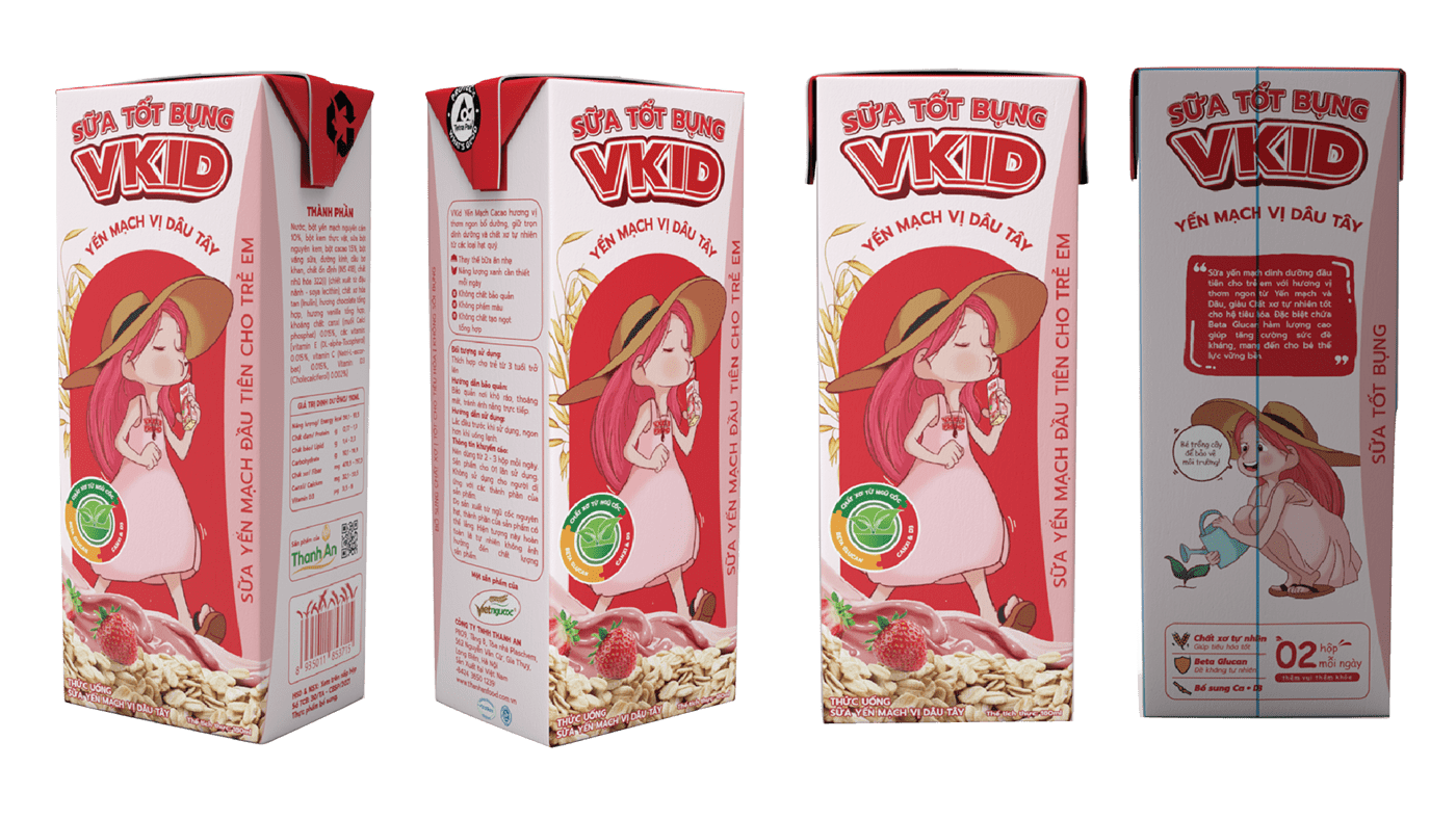 oats drink FMCG kids design Packaging key visual vietnam tvc ads
