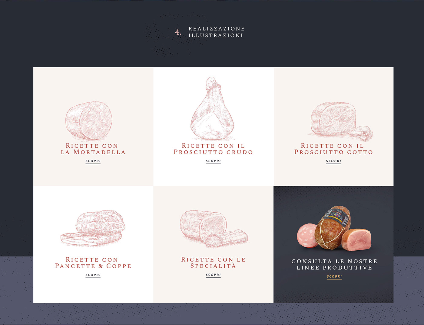 Food  Italy italia Website prosciutto salumi leoncini logo Packaging
